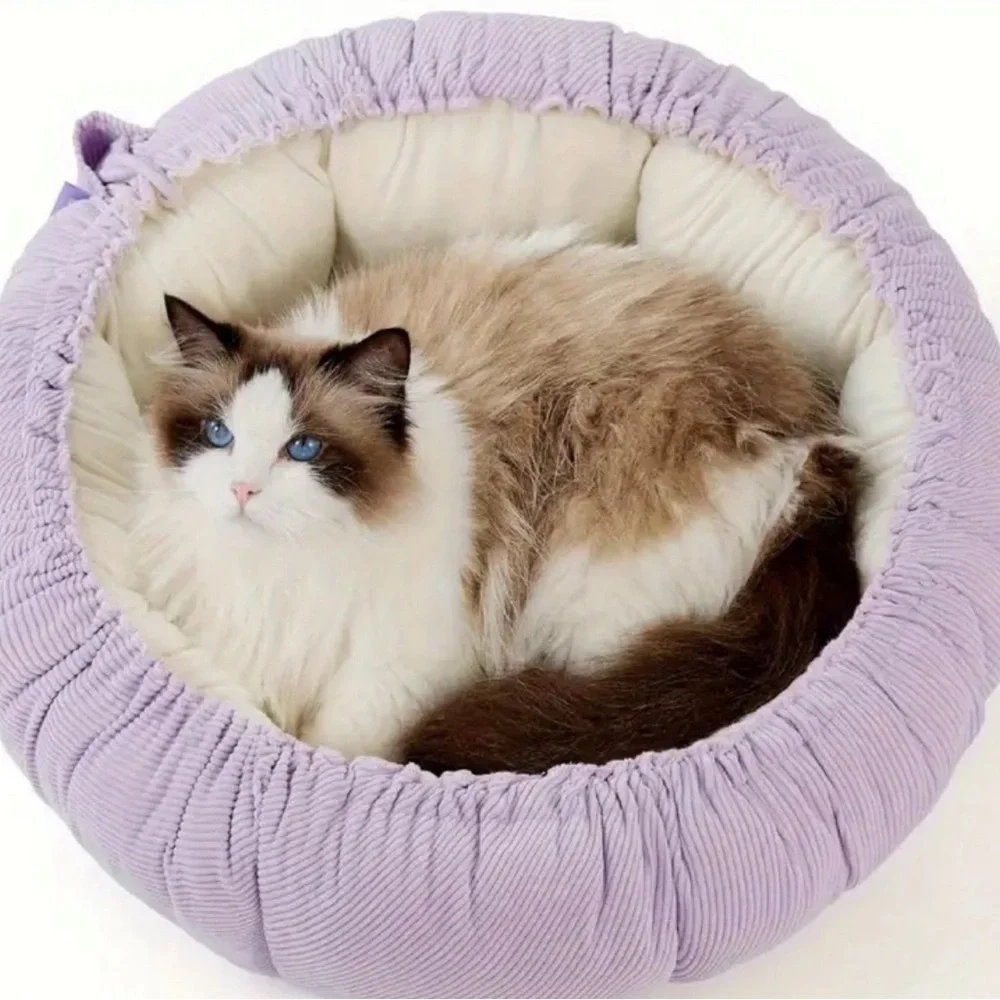 Lilac Donut dual purpose Dog Bed - Medium
